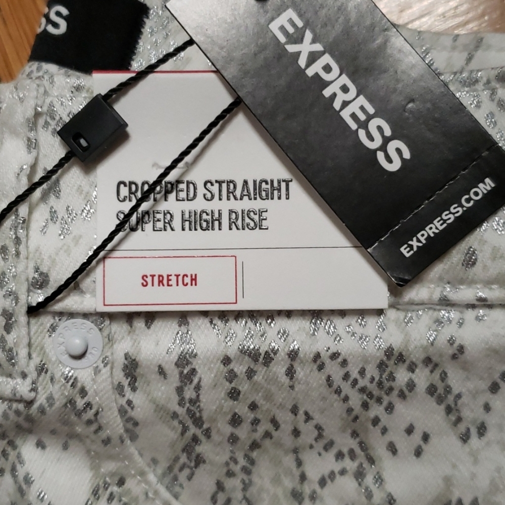 NEW!! Metallic Snakeskin Print Straight Pant - Picture 3 of 6